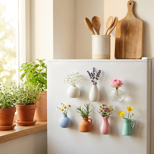 Bloomcroft™ – Mini Magnetic Flower Vases for Fridge | Set of 8 + 50% OFF
