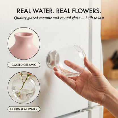 Bloomcroft™ – Mini Magnetic Flower Vases for Fridge | Set of 8 + 50% OFF