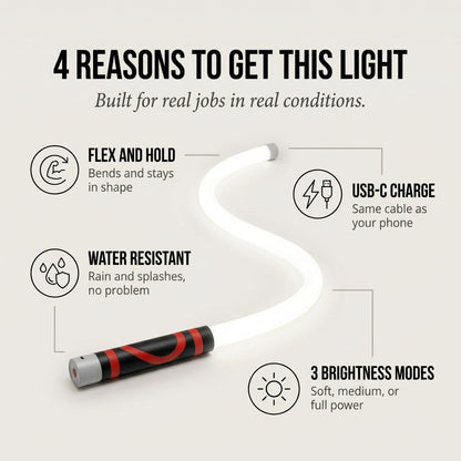 Torchwell™ – Flexible Silicone LED Light, USB-C Rechargeable, Waterproof, 3 Brightness Modes + 50% OFF