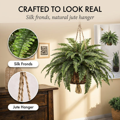 Verdant™ – Lifelike Cascading Fronds, UV-Resistant, Zero Maintenance Hanging Fern Plant + 50% OFF