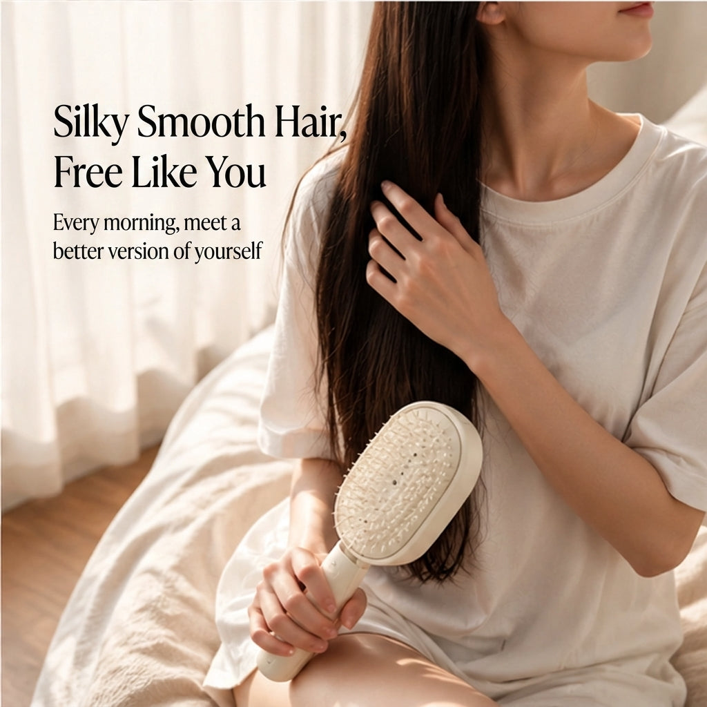 Glissette™ – 2-in-1 Misting Detangle & Massage Hair Brush + 50% OFF