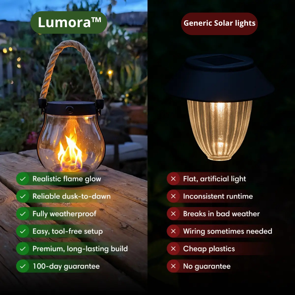 The Lumora Flame Lantern - Lights That Last All Night, No Wiring, Pure Magic + 50% OFF