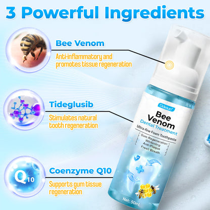 The MicroSmile Gum Restoration Kit - Bee Venom Mousse, Tongue Scraper, and FDA-Approved Healing + 50% OFF