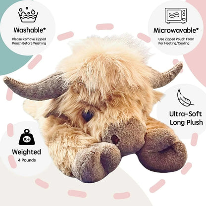 The CozyCalm Weighted Cow - A Hug You Can Heat Up + 50% OFF