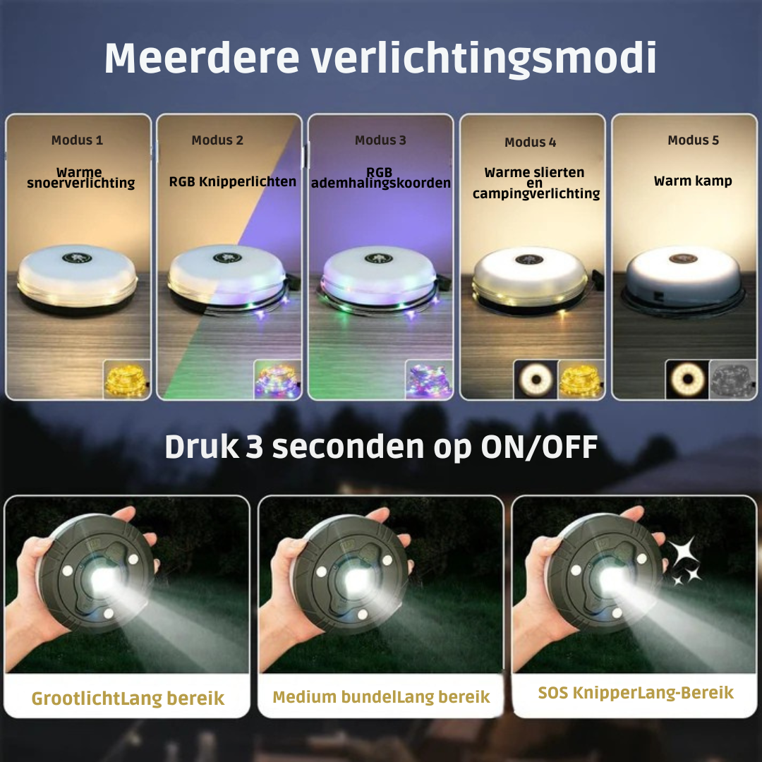 The AuraCamp 4-in-1 Light - Your Campsite, Illuminated + 50%OFF