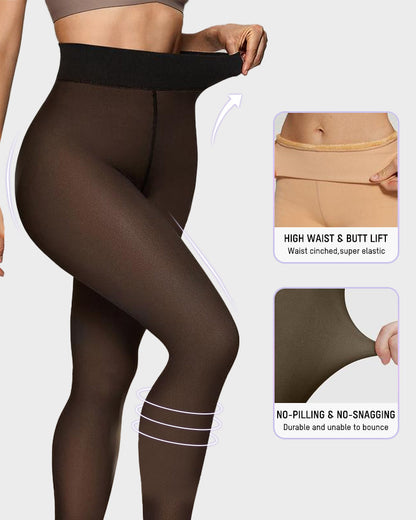 The SheerLuxe Fleece Tights - Wear Dresses in Winter + 50% OFF