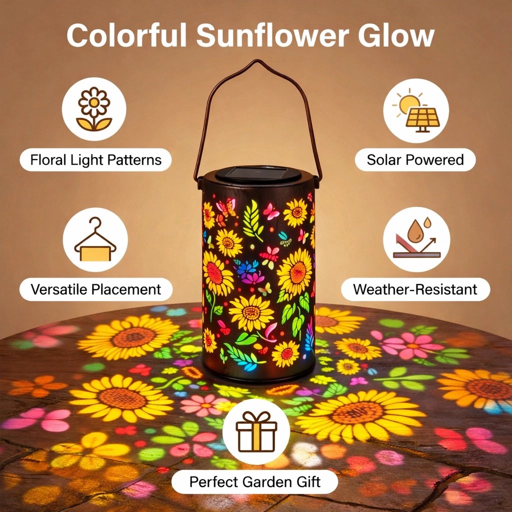 The AuraGlow Sunflower Lantern — Artistic Solar Illumination + 50% OFF