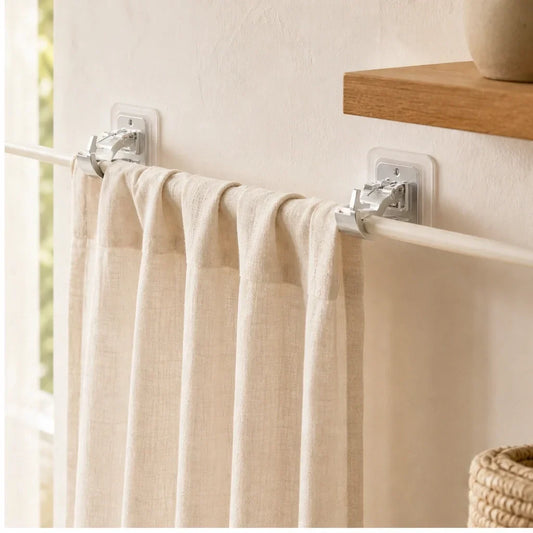 Holdcroft – No-Drill Clear Curtain Rod Brackets, 8-Pack + 50% OFF