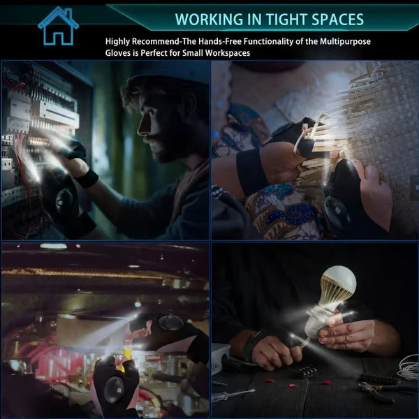 The TaskLight Work Gloves - A Third Helping Hand, No Flashlights Anymore + 50% OFF