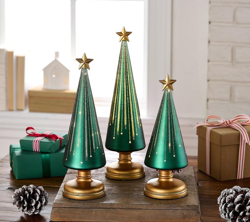 The Starlight Glass Tree Trio - An Automatic Holiday Glow + 50% OFF