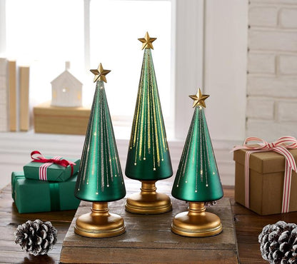 The Starlight Glass Tree Trio - An Automatic Holiday Glow + 50% OFF