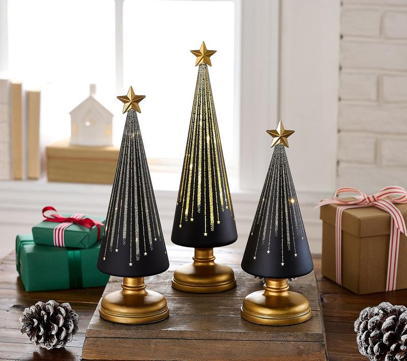 The Starlight Glass Tree Trio - An Automatic Holiday Glow + 50% OFF