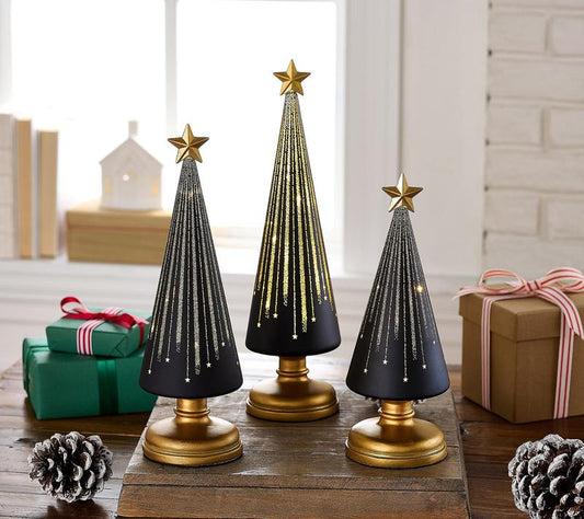The Starlight Glass Tree Trio - An Automatic Holiday Glow + 50% OFF