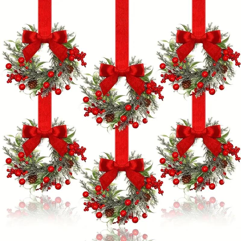 The FestiveFarmhouse Wreath Set - Christmas Charm in a 6-Pack + 50% OFF
