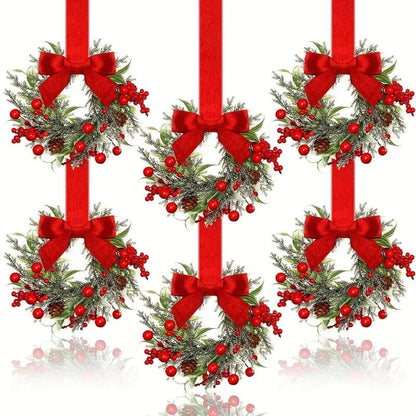 The FestiveFarmhouse Wreath Set - Christmas Charm in a 6-Pack + 50% OFF