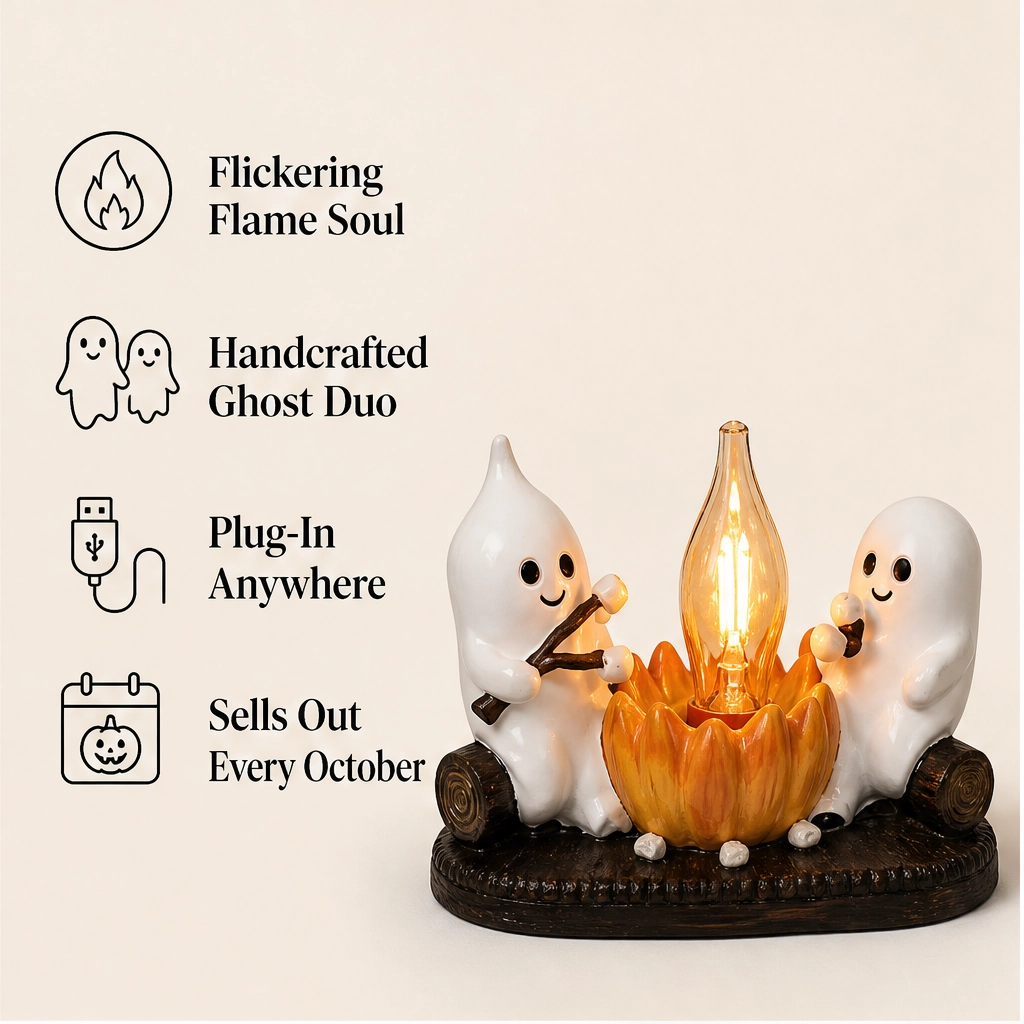 Wispen – Flame-Effect Ghost Night Light for Cozy Halloween Decor + 50% OFF