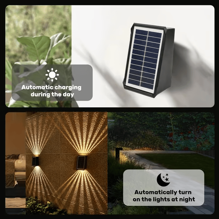 The AuraBeam Solar Wall Lights - Auto-Charged, Night-Bright, and  Dazzling Light Effects + 50% OFF