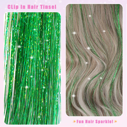 The AuraTinsel Clip-In Highlights - Instant Sparkling, No Chemical Dye, and Reusable + 50% OFF
