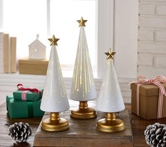 The Starlight Glass Tree Trio - An Automatic Holiday Glow + 50% OFF