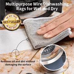 The Miracle Wire Cleaning Cloth - Tough on Grime, Gentle on Pans - 1+1 FREE