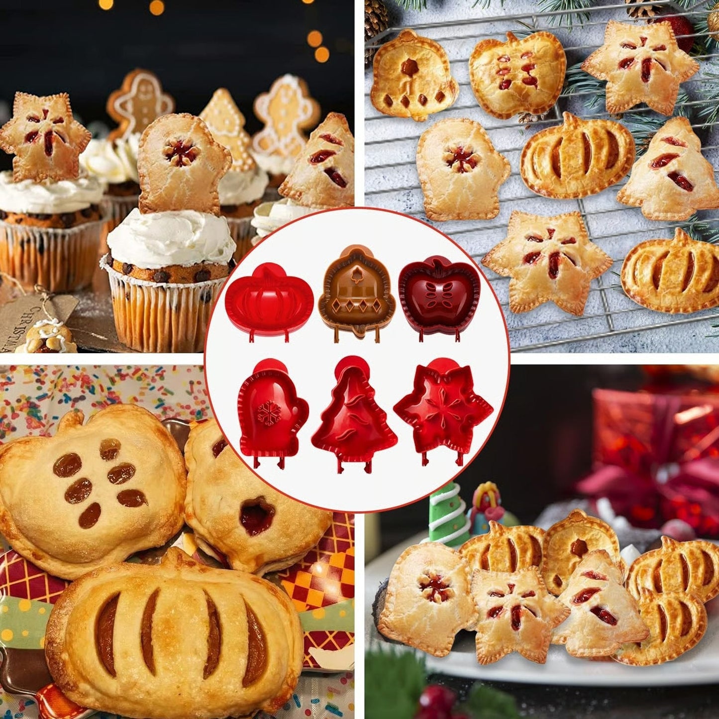 The FestiveBake Pie Molds - Craft Perfect Pies, Effortlessly +50% OFF