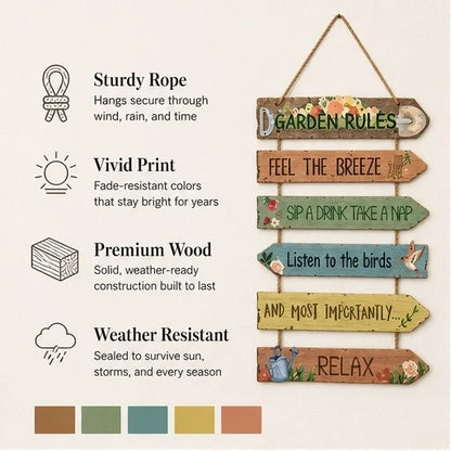 Thistlebrook – Printed Botanical Wooden Hanging Garden Sign + 50% OFF