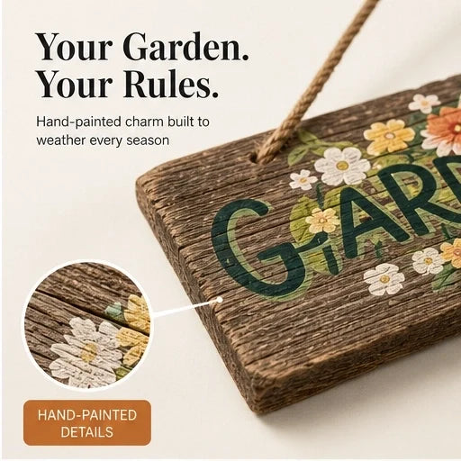 Thistlebrook – Printed Botanical Wooden Hanging Garden Sign + 50% OFF