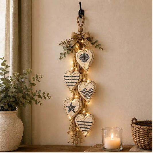 Hearthwick – Layered 5-Heart Rustic Hanging Wall Decor + 50% OFF