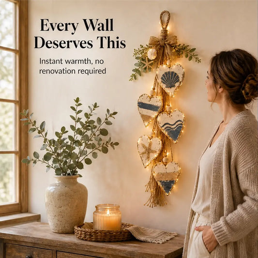 Hearthwick – Layered 5-Heart Rustic Hanging Wall Decor + 50% OFF
