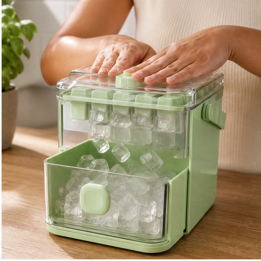 Frostwell – One-Press 28-Cube Ice Maker with Storage Bin & Scoop + 50% OFF