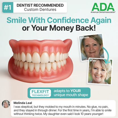 The InstaSmile Custom Dentures - Smile With Confidence Again + ENDS TODAY + 50% OFF