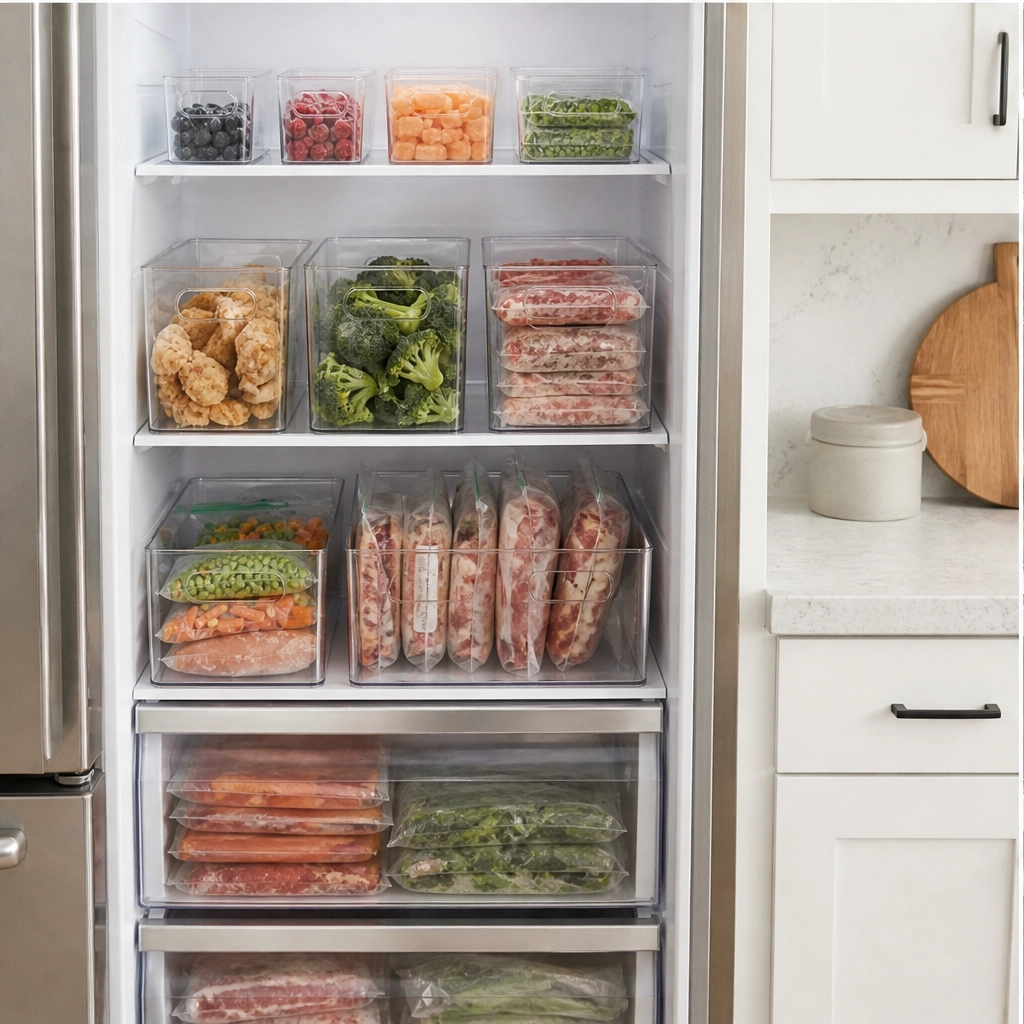 Clearnook™ – Crystal-Clear Stackable Freezer & Fridge Storage Bins with Handles + 50% OFF