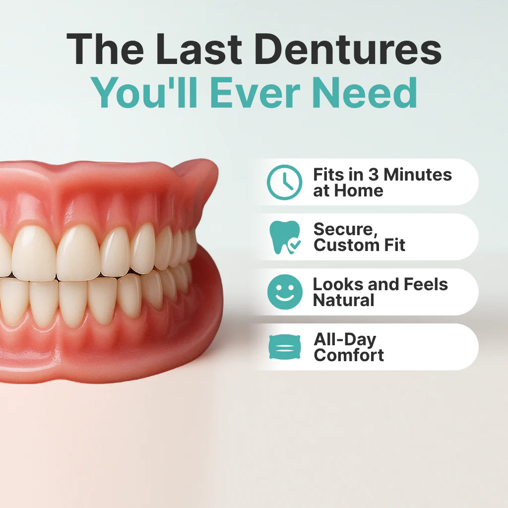 The AdaptableFit Dentures - Custom Fit, Functional, and Natural Look + 50% OFF