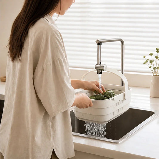 Rinsa – Collapsible Faucet-Hanging Sink Strainer with Flip-Open Bottom + 50% OFF