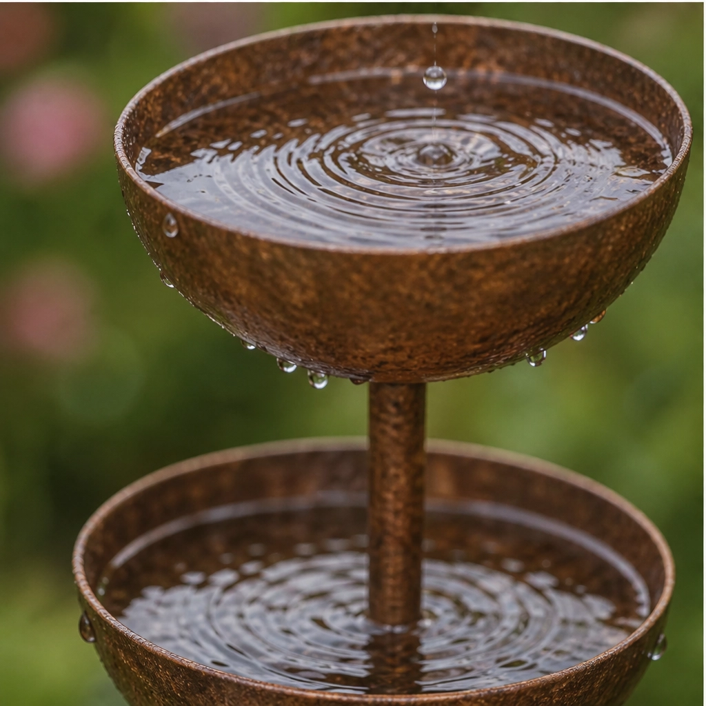 Coppervale™ – 3-Tier Cascading Rain Catcher & Birdbath Garden Stake + 50% OFF
