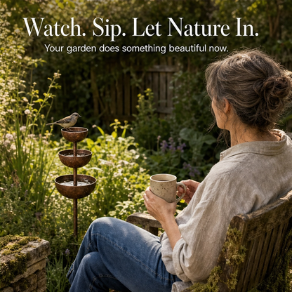 Coppervale™ – 3-Tier Cascading Rain Catcher & Birdbath Garden Stake + 50% OFF