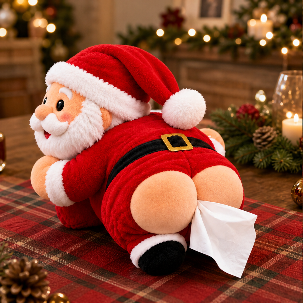 Merrynook – Plush Santa Tissue Box Cover Christmas Decoration + 50% OFF lifestyle