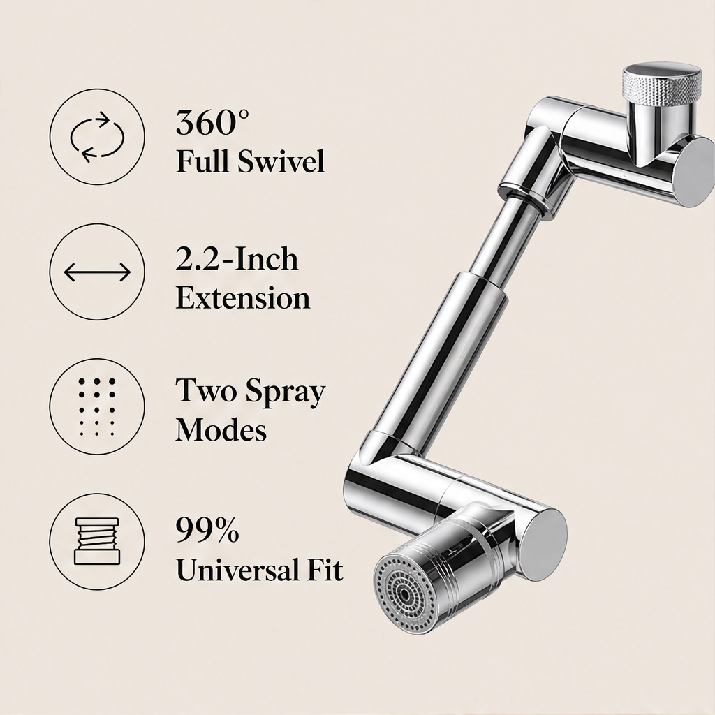 Taparc – 360° Swivel, Dual Spray Mode Faucet Extender + 50% OFF features