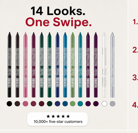 Lumeliner – Waterproof Smudge-Proof 14 Pack Gel Eyeliner Pencils + BUY 1 + PICK 1 FREE COLOR features
