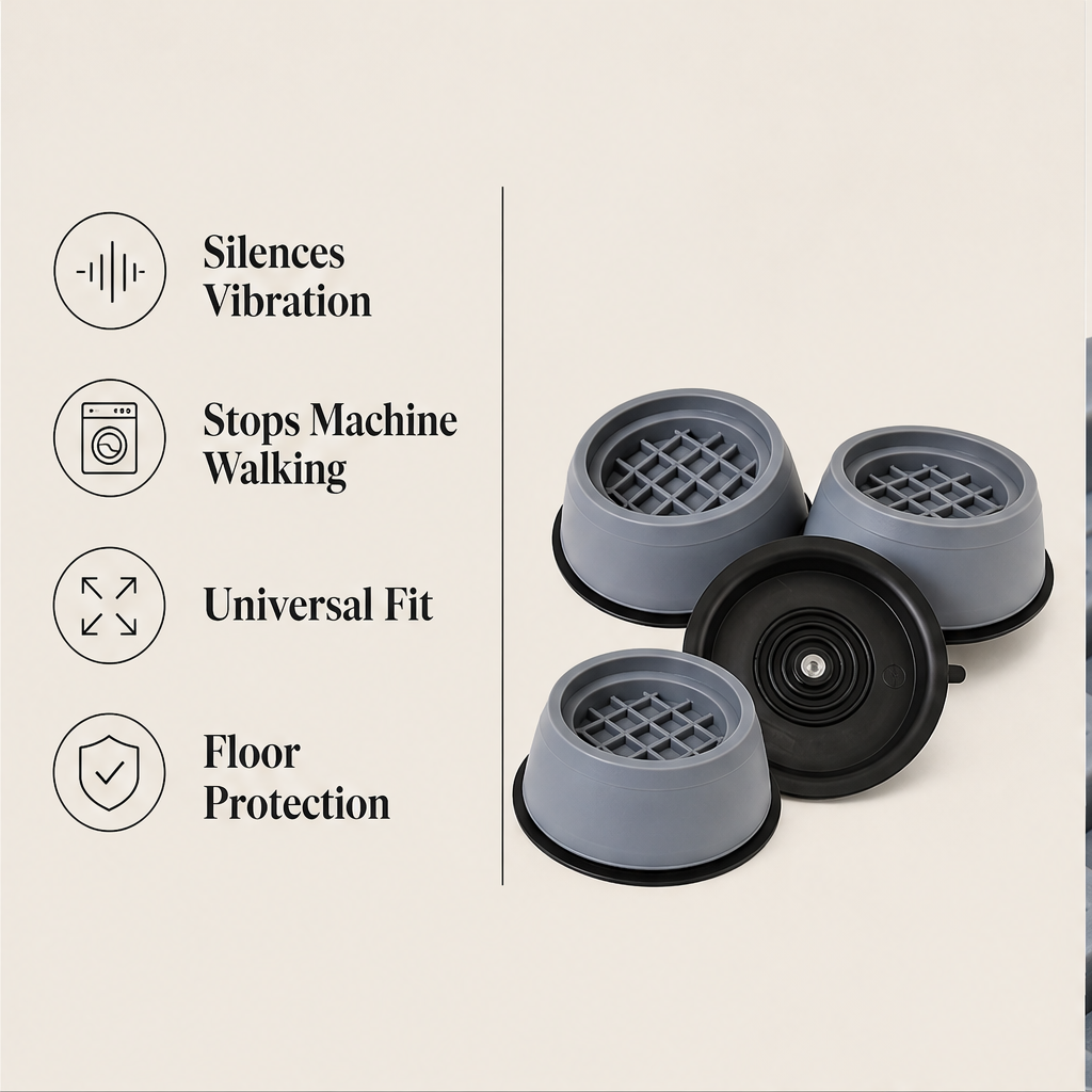 Stillmoor – Anti-Vibration Washing Machine Support Pads (Set of 4) + 50% OFF features