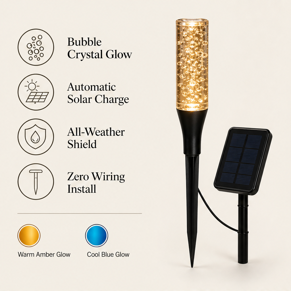 Lumoglow – Solar Bubble Crystal IP65 Weatherproof Pathway Lights + 50% OFF features