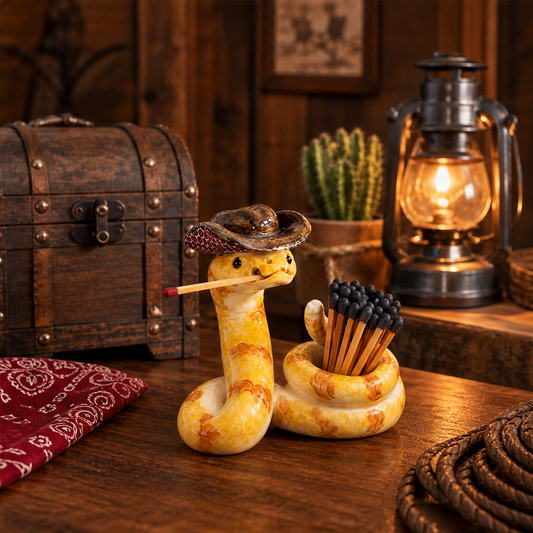 Hatfang – Novelty Cowboy Rattlesnake Ceramic Match Holder + 50% OFF lifestyle