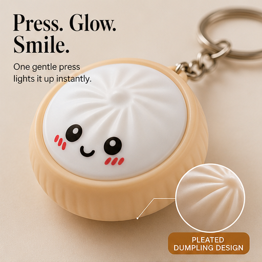 Bunglow – Touch-Sensing Light-Up Dumpling Fidget Keychain features