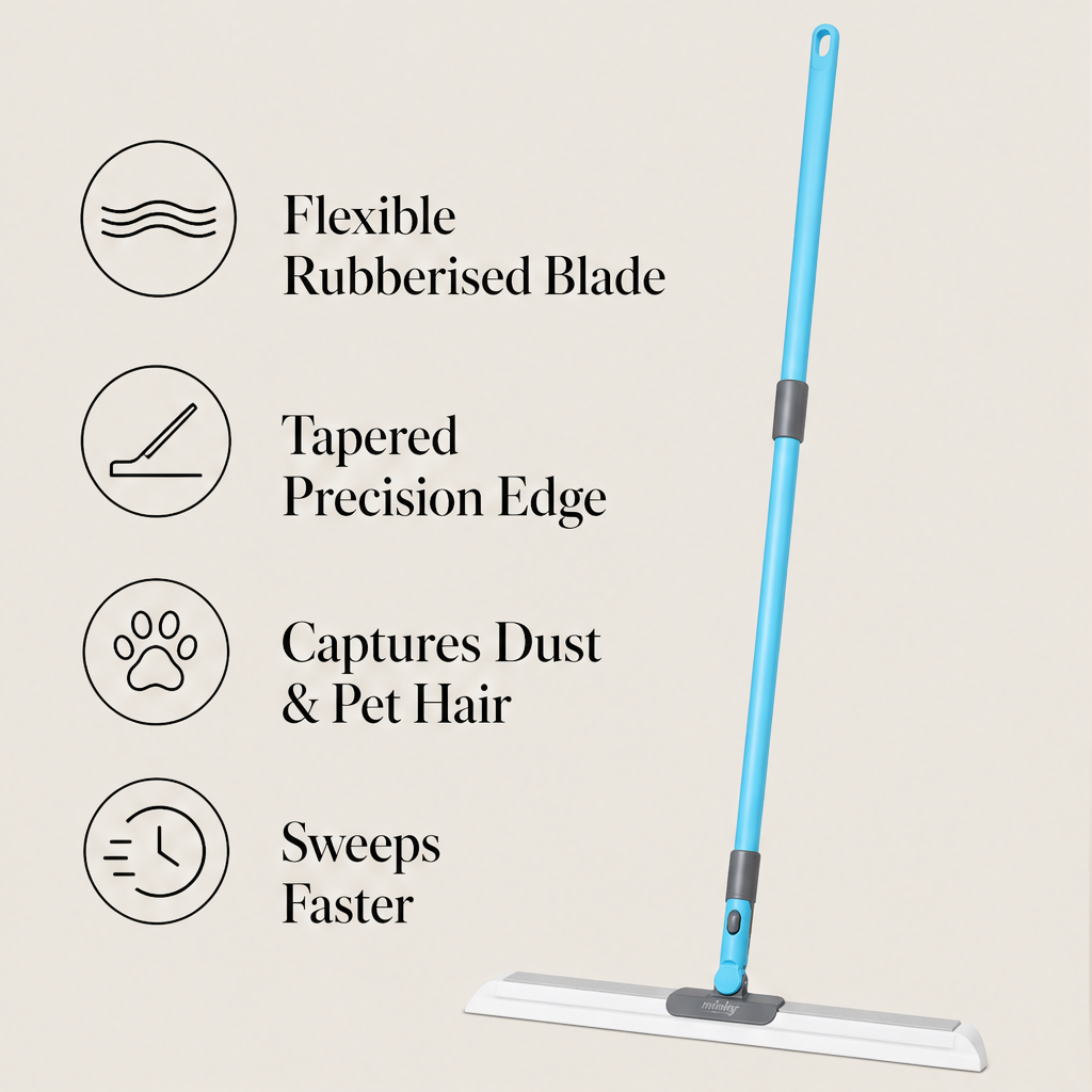 Sweepwick – Flexible Blade Sweeper for Floors, Carpets & Windows + 50% OFF features