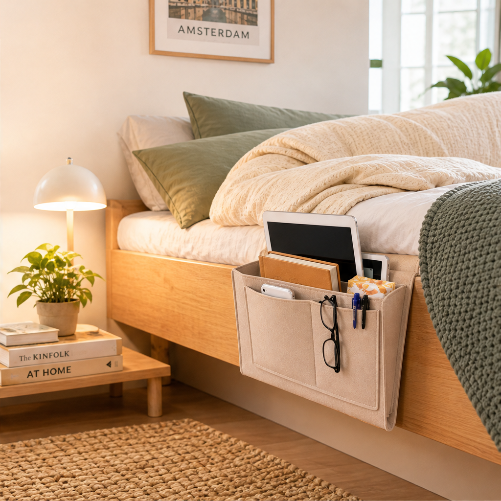 Nestora – Bedside Felt Storage Pouch for Books, Tablets and Essentials + 50% OFF lifestyle