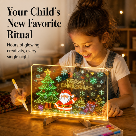 Glowlume – Light-Up Reusable LED Drawing Board with 7 Colour Pens + 50% OFF features