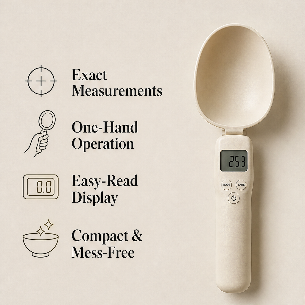 Measureon – Digital Measuring Spoon with Easy-Read Scale + 50% OFF features