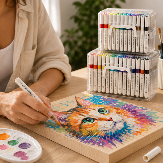 Flowcraft – Soft Brush Tip Acrylic Markers, Vibrant Colour Set + 50% OFF lifestyle