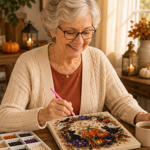 Gembloom – No-Paint Gem Art Halloween Canvas Kit lifestyle