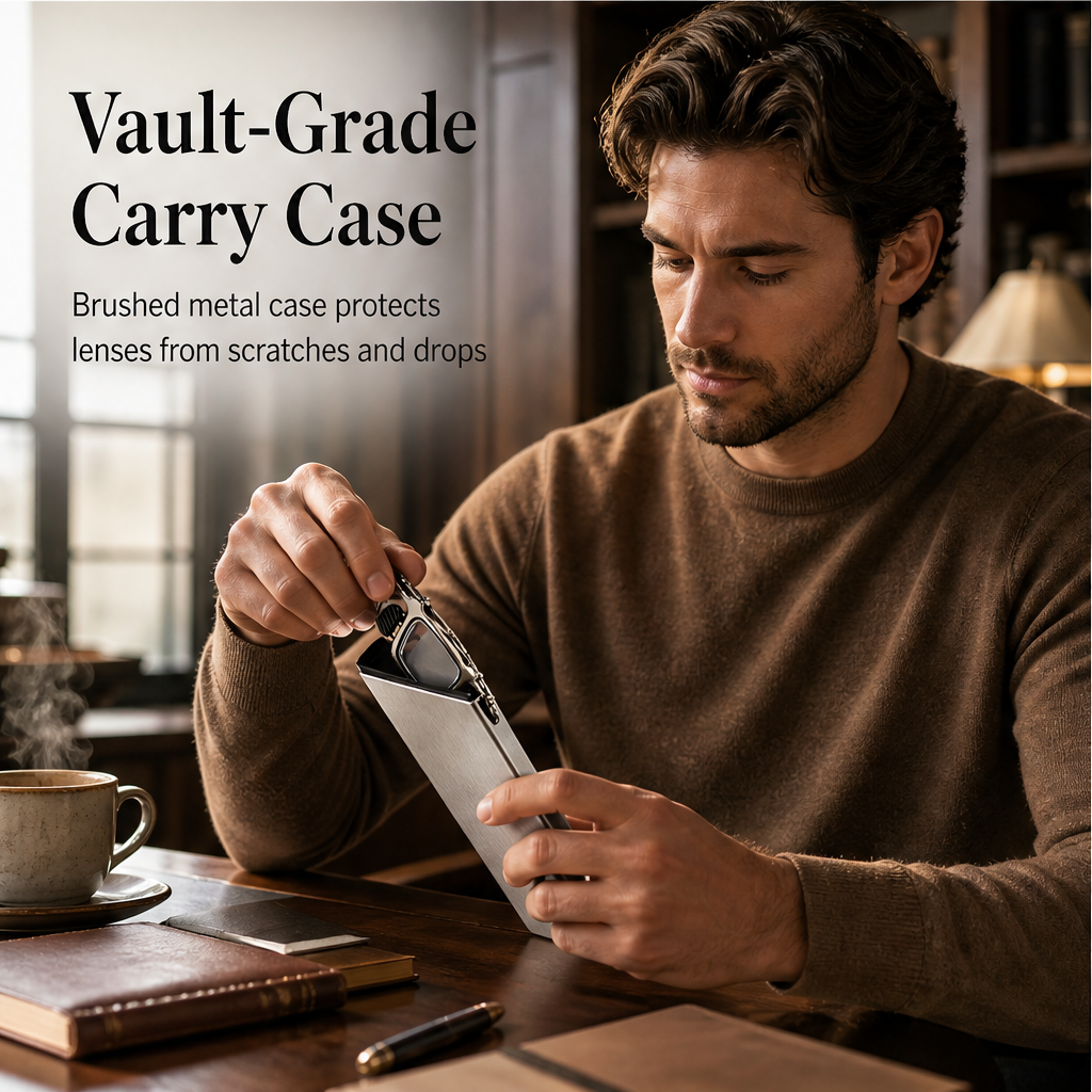 Vaultread – Folding Readers in a Phone-Attachable Metal Case + 50% OFF features